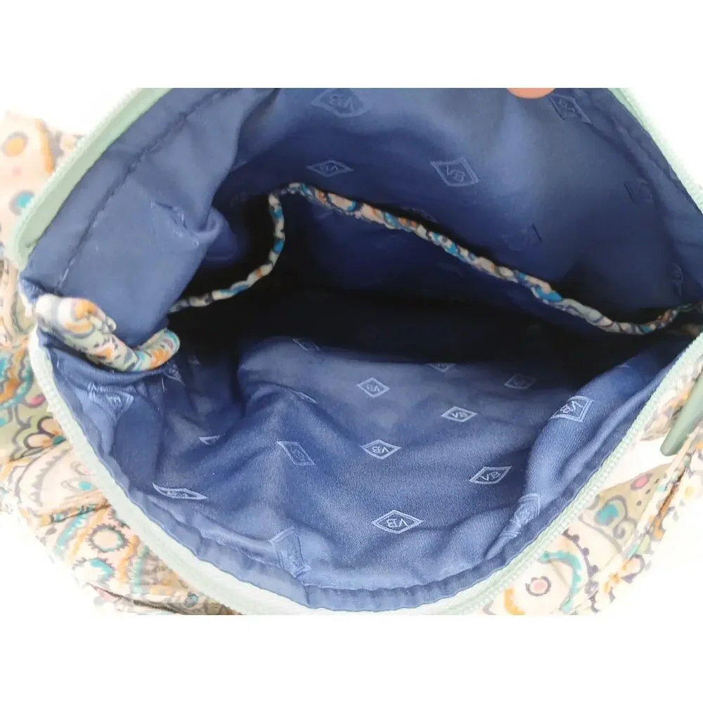 VERA BRADLEY Blue Daisy Dot Paisley Shoulder Strap Purse Bohemian Blue Luxury